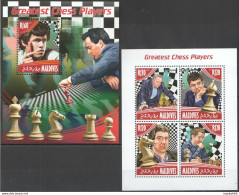 Ml681 2014 Maldives Sport Greatest Chess Players Games Kb+Bl Mnh - Schaken