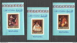 Nw0212 Imperf 1968 Manama Art Paintings Velazquez Bl66-68 Michel 20 Euro Mnh - Otros & Sin Clasificación