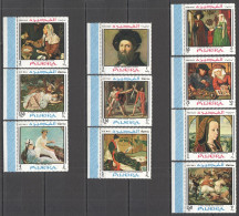 B0377 1968 Fujeira Art Paintings Raphael Goya Courbet Manet #224-33 Set Mnh - Otros & Sin Clasificación