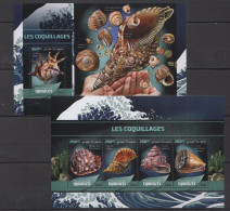 B0410 2016 Djibouti Seashells Marine Life Fauna #1234-1238 Kb+Bl Mnh - Marine Life