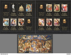 Ca1052 2011 Central Africa Art Paintings Michelangelo Buonarroti Bl+2Kb Mnh - Sonstige & Ohne Zuordnung