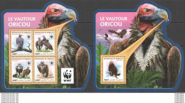 Nw0586 2016 Djibouti Wwf Vultures Birds Of Prey #1319-1322+Bl421 Mnh - Nuevos