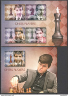 Ls265 2014 Solomon Islands Chess Players Carlsen Anand #2772-76 1Kb+1Bl Mnh - Chess