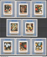 Ar060 1971 Manama Art Bruegel Flowers Christmas Michel #361-8 30 Euro 8Bl Mnh - Sonstige & Ohne Zuordnung