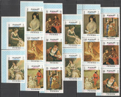 B0375 Imperf,Perf 1968 Fujeira Art Paintings Michel 22 Eu #276-283(A+B) 2Set Mnh - Otros & Sin Clasificación