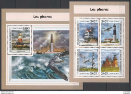 Fd1168 2017 Djibouti Lighthouses Marine Life Birds #1916-19+Bl987 Mnh - Marine Life