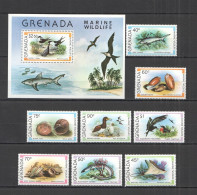 B0612 1979 Grenada Marine Wildlife Birds Fishes Fauna #974-81 Bl+Set Mnh - Marine Life