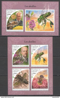 Hm0136 2018 Guinea Bees Flowers Flora & Fauna Insects #13401-4+Bl2982 Mnh - Abejas