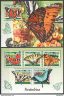 Hm0736 2018 Guinea-Bissau Butterflies Fauna Insects #9804-8+Bl1690 Mnh - Vlinders