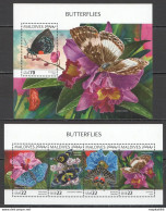 Hm0638 2018 Maldives Butterflies Flowers Flora & Fauna #7933-6+Bl1252 Mnh - Papillons