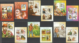 St 2015 Guinea Art Paintings Dali Matisse Cezanne Cinema Music 6+6 Mnh - Other & Unclassified