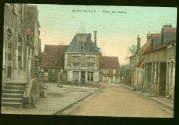 MONTMIRAIL PLACE DES HALLES CP TOILEE - Montmirail