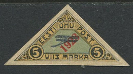 Estonia:Unused Overprinted Stamp Airplane, 1923, MNH - Estonia