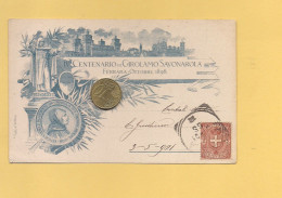 P3542 Emilia Romagna FERRARA 1898 SAVONAROLA Commemmorativa 1901 Viaggiata - Ferrara