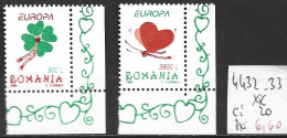 ROUMANIE 4432-33 ** Côte 20 € - Neufs