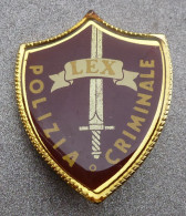 Distintivo Vetrificato Grande - Polizia - POLIZIA CRIMINALE - PS - Usato Obsoleto - Italian Police Insignia (283) - Police & Gendarmerie