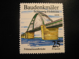 FEHMARNSUNDBRUCKE Bridge Baudenkmaler Schleswig-Holstein Poster Stamp Vignette GERMANY Label - Puentes