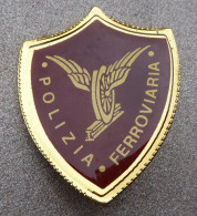 Distintivo Vetrificato Grande - Polizia - POLIZIA FERROVIARIA - PS - Usato Obsoleto - Italian Police Insignia (283) - Polizia