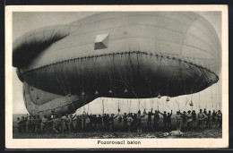AK Fesselballon Mit Soldaten  - Montgolfières