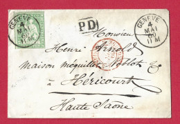 !!! SUISSE, 40 CTS HELVETIA DEBOUT SUR LETTRE DE GENEVE POUR LA FRANCE DE 1860 - Brieven En Documenten