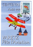 Carte Maximum Corrèze Varetz Fête De L'aviation Centen'air 2012 Avion - 2010-2019