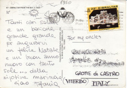 Philatelic Postcard With Stamps Sent From GIBRALTAR To ITALY - Gibilterra