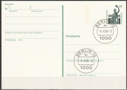 Berlin Ganzsache 1990 Mi.-Nr. P135 Tagesstempel BERLIN 12  Bn 9.8.90  ( PK 410 ) - Postkarten - Gebraucht