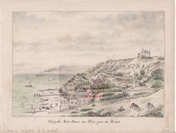 Le Havre 76 Chapelle N.D. Des Flots. Dessin Au Crayon De Couleur, Tiré D'un Carnet De Croquis. Août 1863 - Acuarelas