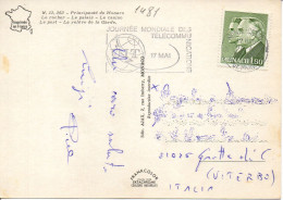 Philatelic Postcard With Stamps Sent From PRINCIPALITY OF MONACO To ITALY - Briefe U. Dokumente