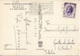 Philatelic Postcard With Stamps Sent From PRINCIPALITY OF MONACO To ITALY - Cartas & Documentos