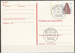 Berlin Ganzsache 1990 Mi.-Nr. P137 Tagesstempel BERLIN 12  Bn 9.8.90  ( PK 424 ) - Postkarten - Gebraucht