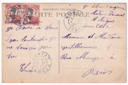 1921 Indochine Postcard From SONTAY To PARIS - Briefe U. Dokumente