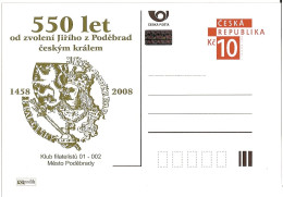 CDV A 152 Czech Republic King George Of Podebrady 2008 Heraldic Lion - Postcards
