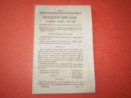 Lois 1835 Sur Les Paquebots De Poste à Vapeur En Méditerranée. Echange Château De Bordeaux. Thermes Saint Amand - Decretos & Leyes