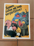 AFFICHE POSTER 1935-1945,Anti-Joodse Nazi-Propaganda,  35 CM X 50 CM AFFICHE POSTER : Reproductie - Posters