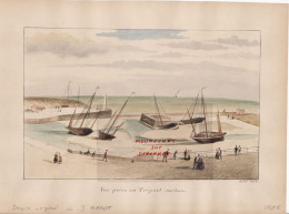 Le Tréport 76. Aquarelle Tirée D'un Recueil De Croquis. Août 1874. - Aquarelles