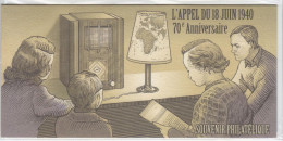 LOT 1617 FRANCE SOUVENIR PHILATELIQUE 2010 70ème ANNIVERSAIRE APPEL DU 18 JUIN 1940 - Souvenir Blocks & Sheetlets