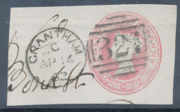 GB QV 1d Pink (dated: 29 10 61) Superb Cut Out From Postal Stationery Envelope (H&B EP10) With Duplex „GRANTHAM / 321“, - Gebraucht