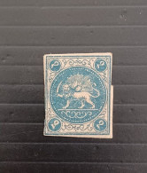 IRAN PERSIA ایران PERSIA PERSIAN 1875 COAT OF ARMS OVERPRINTED CAT. SCOTT No. 12 MNHL - Iran