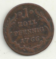 ALLEMAGNE - Pfalz - 1 Zollpfennig - 1766 - TB/TTB - Piccole Monete & Altre Suddivisioni