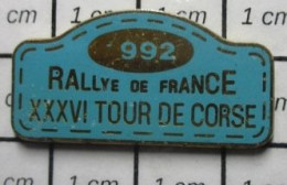 217 Pin's Pins / Beau Et Rare / SPORTS / AUTOMOBILE RALLYE DE FRANCE (??) XXXVIe TOUR DE CORSE 1992 - Automobile - F1