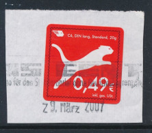 BRD Erfurt Privatpost Mailcats 2007 0,49 Euro Tiger Label Klein Quadratisch - Felinos