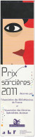 Marque Page Pour PRIX SORCIERES 2011 - Bookmarks