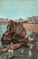 FRANCE - Biarritz - Grande Plage - Roche - Carte Postale Ancienne - Biarritz