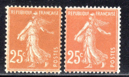 N° 235 Et 235a (Semeuse Variété R Encoché) Neufs* SUPERBES: COTE= 55 € - 1906-38 Semeuse Camée