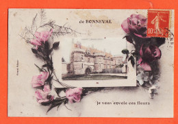 25939 / ⭐ ♥️ De BONNEVAL 28-Eure Loir Envoie Fleurs Ancienne Abbaye 1910s à PAUSOT Chef Gare Enghien  Bains-GIRARD  - Bonneval