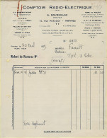 25705 / NANTES ROUDEILLAC Rue MERCOEUR Comptoir Radio-Electrique MULLARD BRITTANY Facture 1939 à TARAULT Nort-Erdre - 1900 – 1949