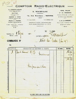25702 / NANTES ROUDEILLAC Rue MERCOEUR Comptoir Radio-Electrique MULLARD WONDER HYDRA Facture 1940 à TARAULT Nort-Erdre - 1900 – 1949