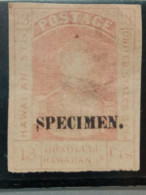 1861 13c. Full Red Specimen SG#19s Ordin White Wove Paper. - Hawaï