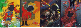 4 Cartes Castor Poche TRANSFORME TOI EN: Basketteur JUDEX, Dompteur BOUCHER, Extraterrestre&astronaute MUNCH - Postcards